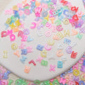 100pcs Mix Letter Nail Art Charms Candy Color with Glitter Resin Nail Rhinestones Kawaii Flatback Alphabet DIY Craft Supplies