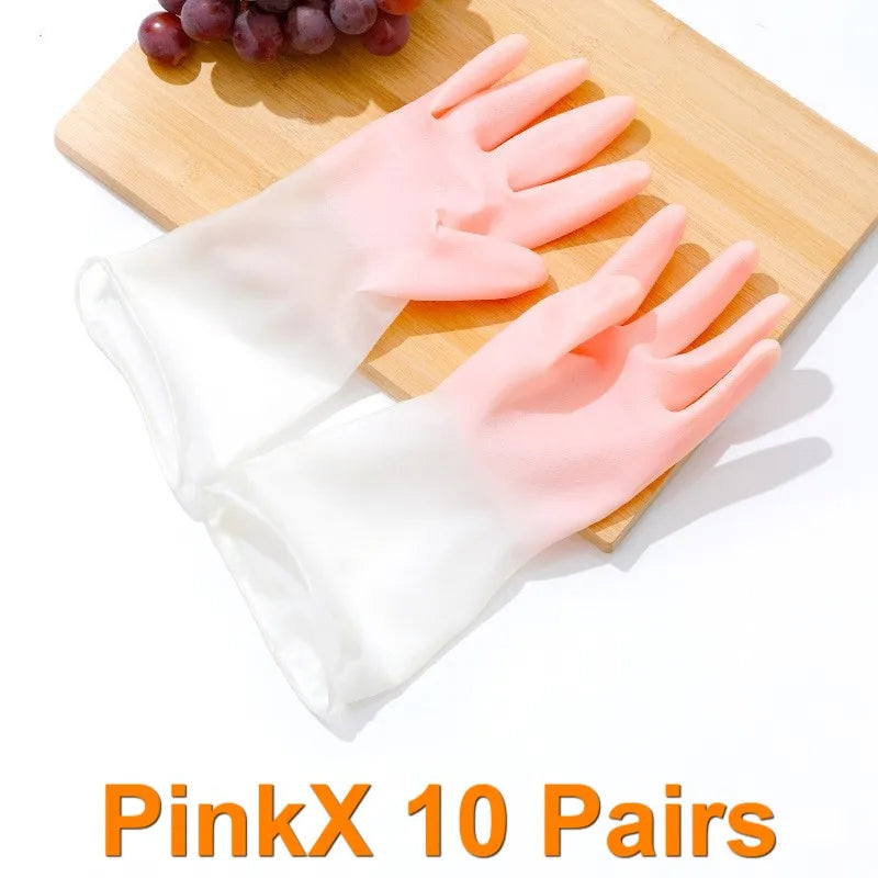 2723 Dish Washing Gloves Household Dishwashing Gloves Rubber Gloves For Kitchen Washing Clothes Cleaning Gloves For Clean Dishes