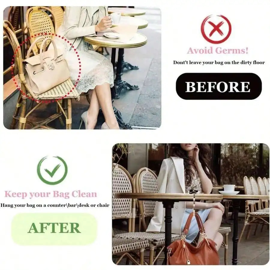 Foldable Bag Hanger Hook Purse Hook Handbag Hanger Table Hook Holder With Personalized Letter A-Z, Portable Table Hook For Women