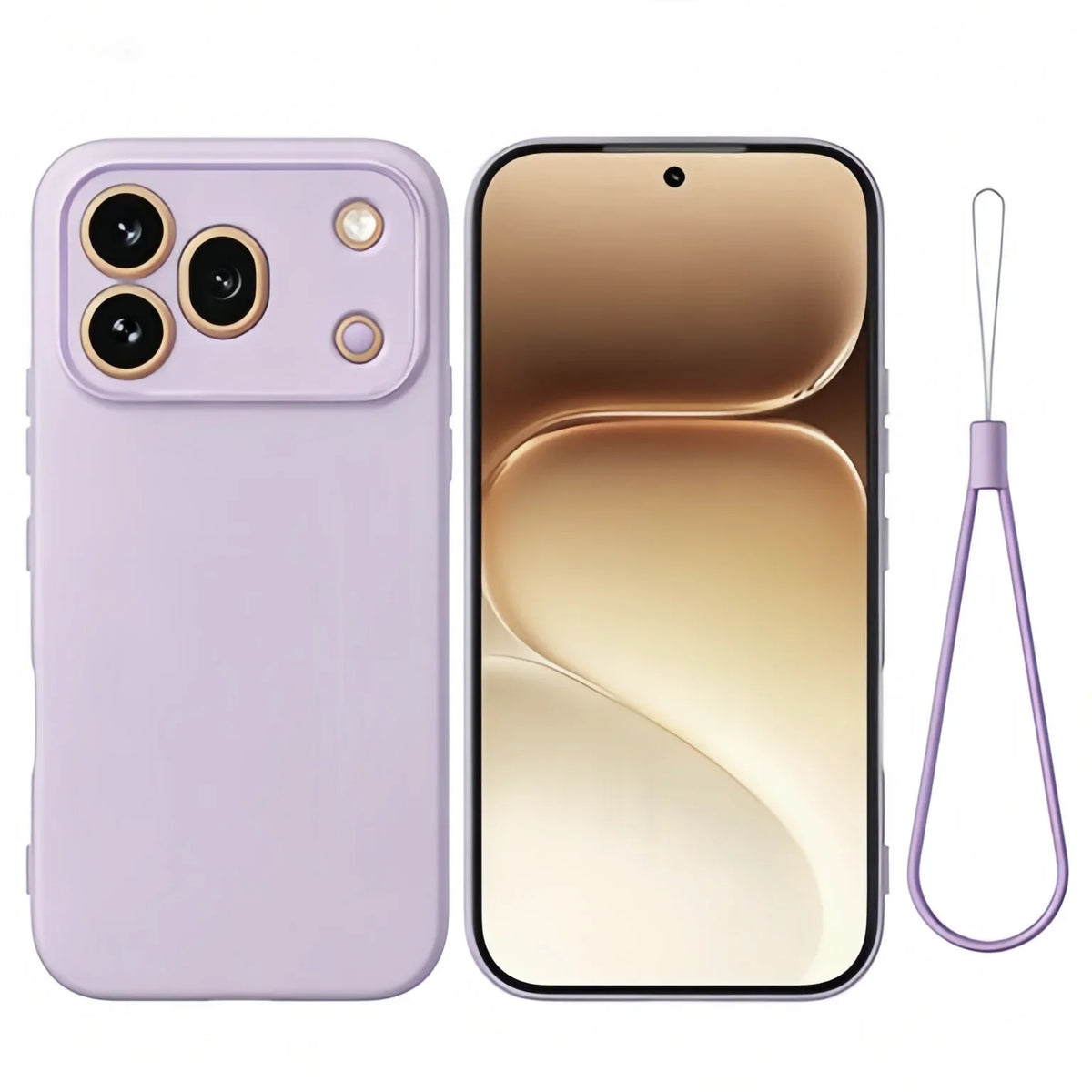 Fashion Solid Colour With Lanyard Shockproof Protective Liquid Silicone Phone Case For Honor 600 400 200 90 Pro Lite