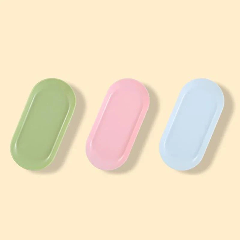 Plastic Cosmetic Storage Tray Nail Art Equipment Plate Nail Art Tray Oval Manicure Tweezers Storage Tray Fake Nail Tray Tool