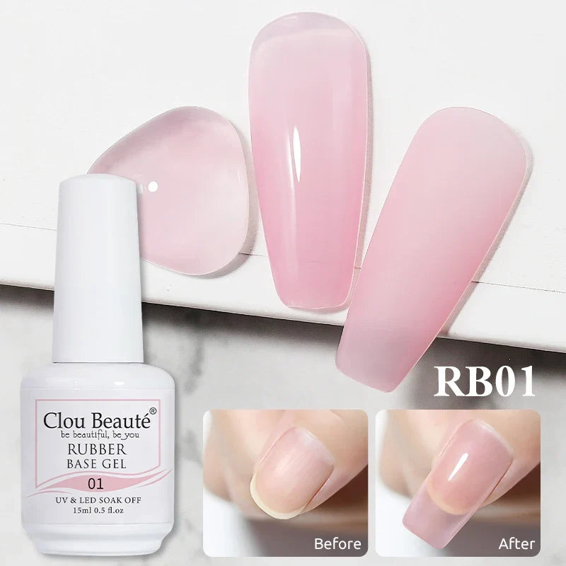 Clou Beaute Matte Velvet Top Coat Semi-permanent Varnish Strong Rubber Base Acid-Free for Gel Polish Blossom Gel Nail Primer