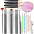 27-Piece Professional DIY Nail Art Brush Set, including nail art brushes/dotting tools/liner brushes/mixing palette/brush holder