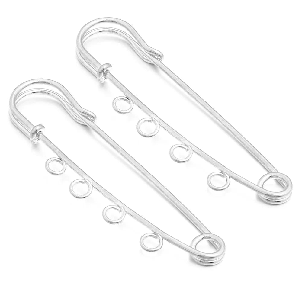 5-10pcs/lot Gold Safety Pins Brooches Blank Base Brooch Pin with Holes Fasteners Pin For DIY Jewelry Making Supplies Accessories