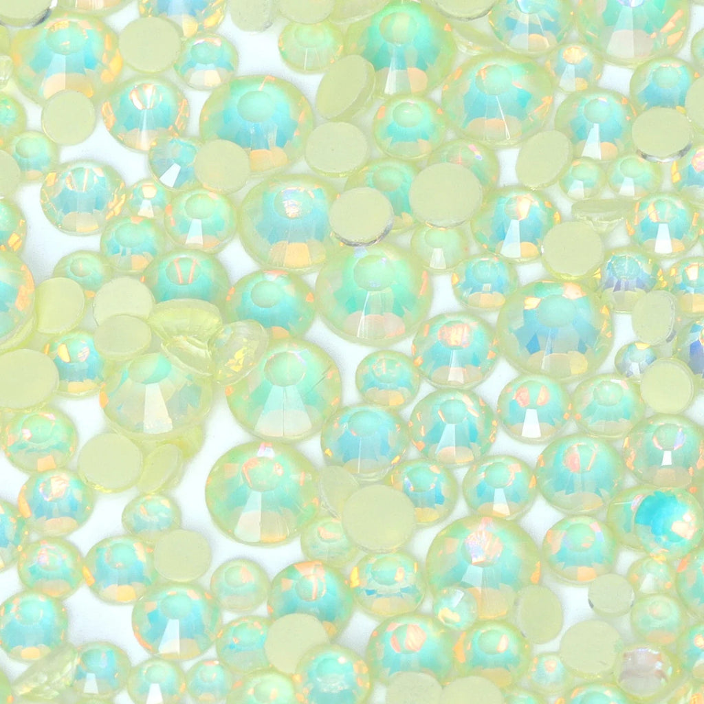1440Pcs Mix Size Mocha Opal Series Glass Rhinestone Flatback Glitter Stones Glue On Rhinestone for DIY Nail Art Decoration