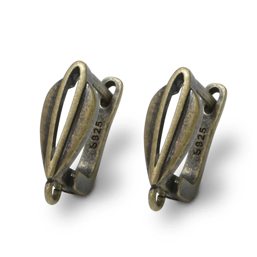 1 Pair NEW Cross Antique Bronze Brass Earring Clasps Hooks Accessories For DIY Woman Earring  Jewelry Making Supplies