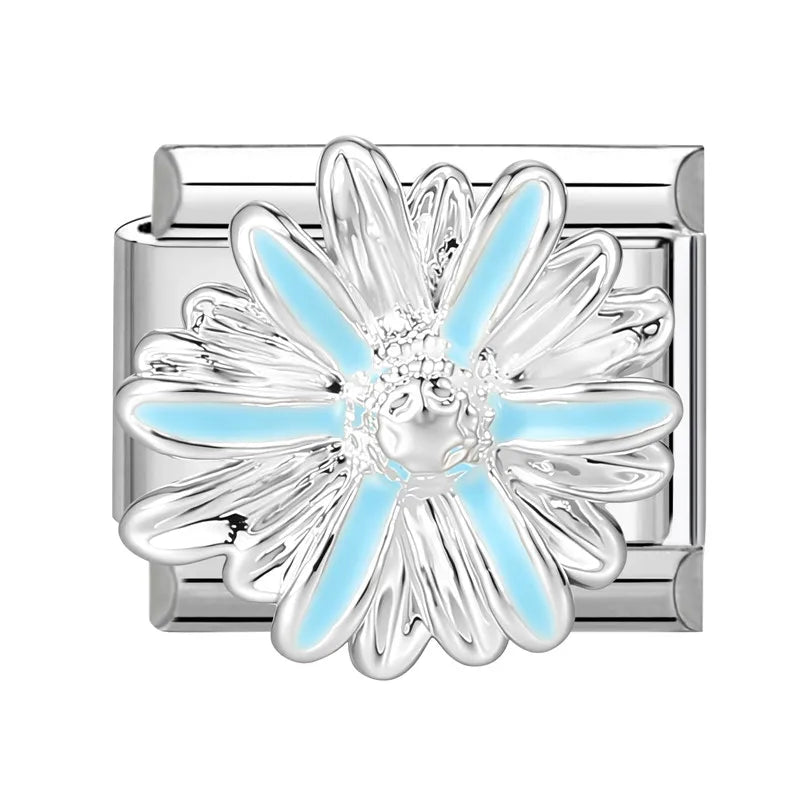 Y2K Romantic Heart Eyes Star Bow Knot Butterfly Zircon Charm Italian Links Fit 9mm Bracelet Stainless Steel Making DIY Jewelry