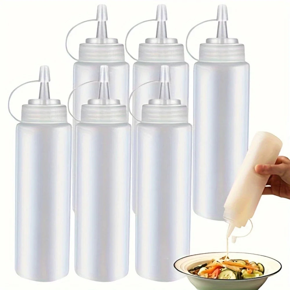 3Pcs Bpa-Free Squeeze Bottles for Condiments - Precision Control, Easy-Grip, Ideal for Sauces, Salad Dressing, Olive Oil, Bbq