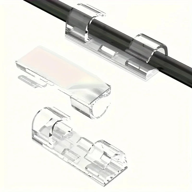 20/40pcs Clear Adhesive Cable Clips Non-punching Wire Organizer Buckle of Wire Holder Home Cable Tie Cables Orginazer Clip Cable
