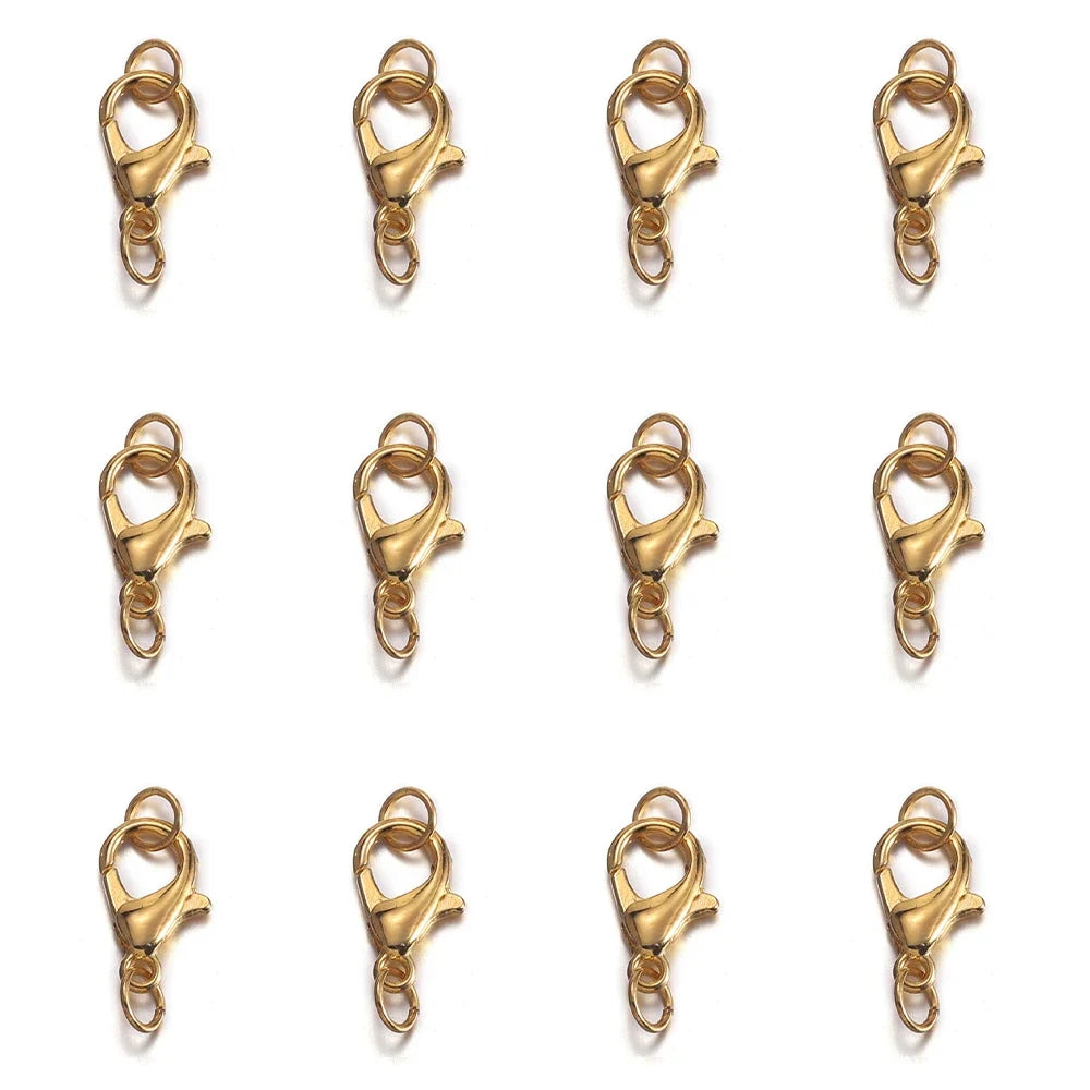 50Pcs Lobster Clasps Hooks with 100Pcs Jump Rings End Clasps Bracelet Necklace Connectors for DIY Jewelry Making Supplies