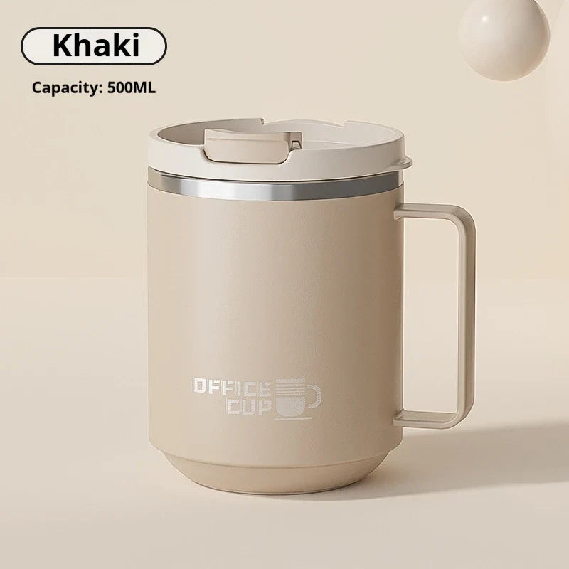 480ML  Stainless Steel Double Wall Insulated Coffee Mug With Handle Keeps Cold and Heat Thermal Mug Leak-proof Drinking Cup