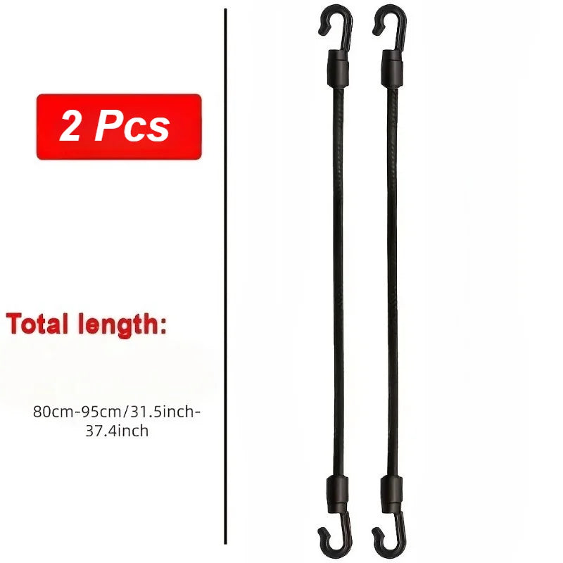 2/5 PCS Heavy-Duty Elastic Ropes with Hooks Suitable for Home, Travel, And Camping Equipment, Bicycles/Motorcycles Universal