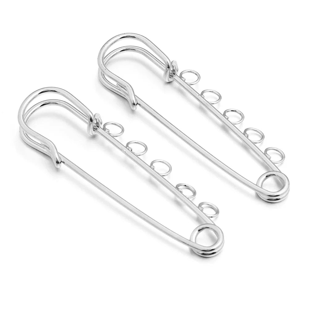5-10pcs/lot Gold Safety Pins Brooches Blank Base Brooch Pin with Holes Fasteners Pin For DIY Jewelry Making Supplies Accessories