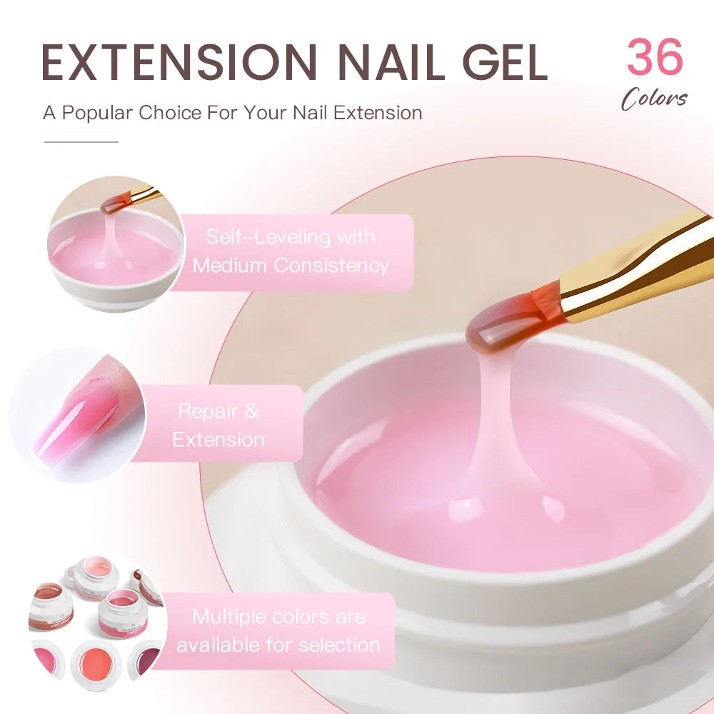 AS Painless Natural Builder Nail Gel Nail Tpo Free Self Leveling Gel for Nail Extension Construction Pink Varnish UV Led Gel