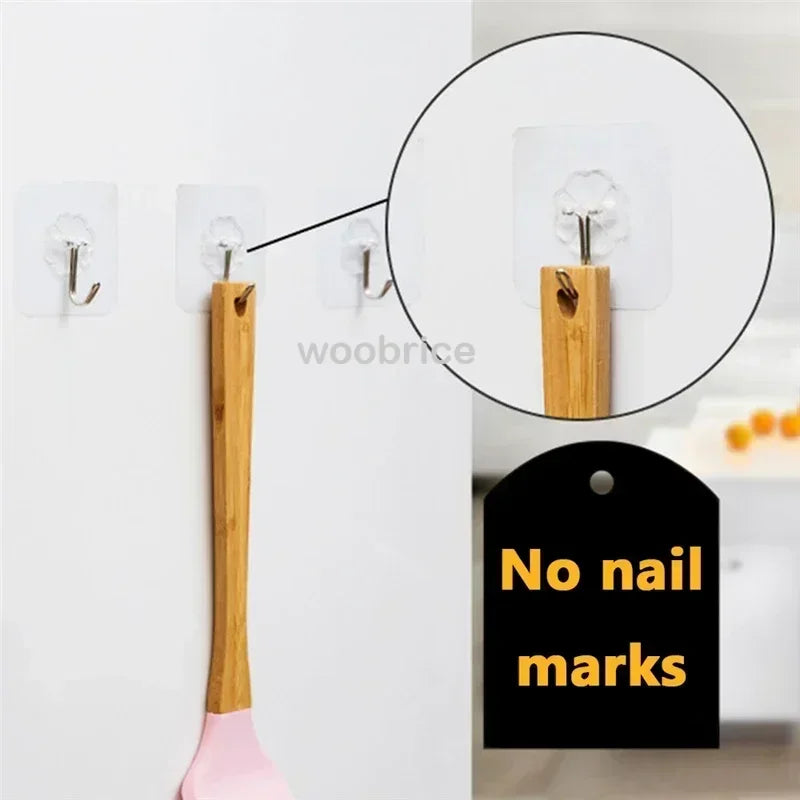 Adhesive Wall Hooks for Hanging Set of Hooks Door Kitchen Heavy Duty Seamless Self Adhesive Hooks Removable Waterproof Office