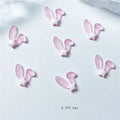 20pcs 3D Korean Rabbit Ear Resin Nail Art Charms Pink White Bunny Kawaii Jewelry Nail Rhinestones Decorations Accessories DIY