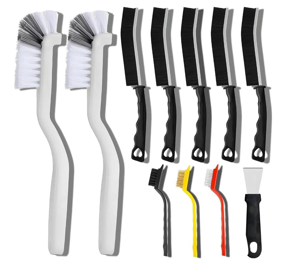 8/11/13Pcs Household Gap Cleaning Brush Set Crevice Tool Hard Bristle for Stiff Angled Corner Cleaning Supplies Kitchen Bathroom