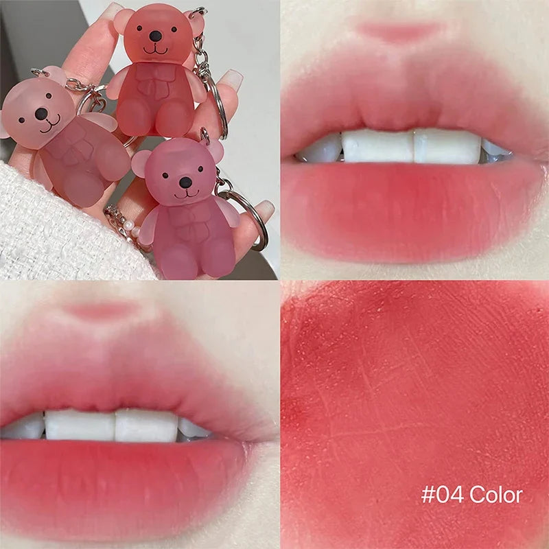 Art Value Bear Velvet Lip Clay with White Silky Lip Glaze Lipstick