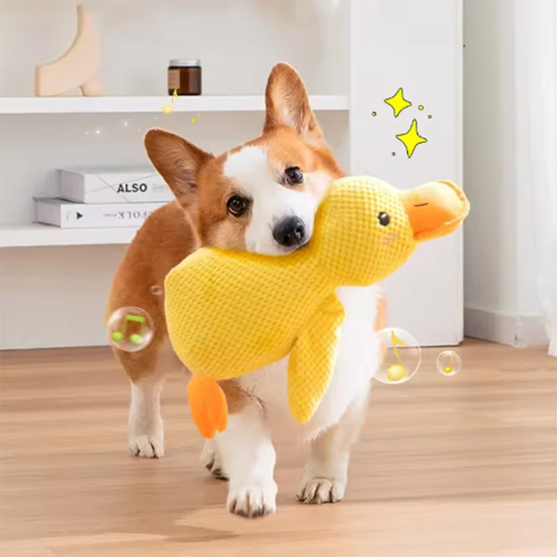 Hot Pet Plush Toy Dog Calming Duck Stuffed Duck Toys Chew Toy Durable Squeaky for Puppy Pet Teeth Cleaning Chew Toy Pet Supplie