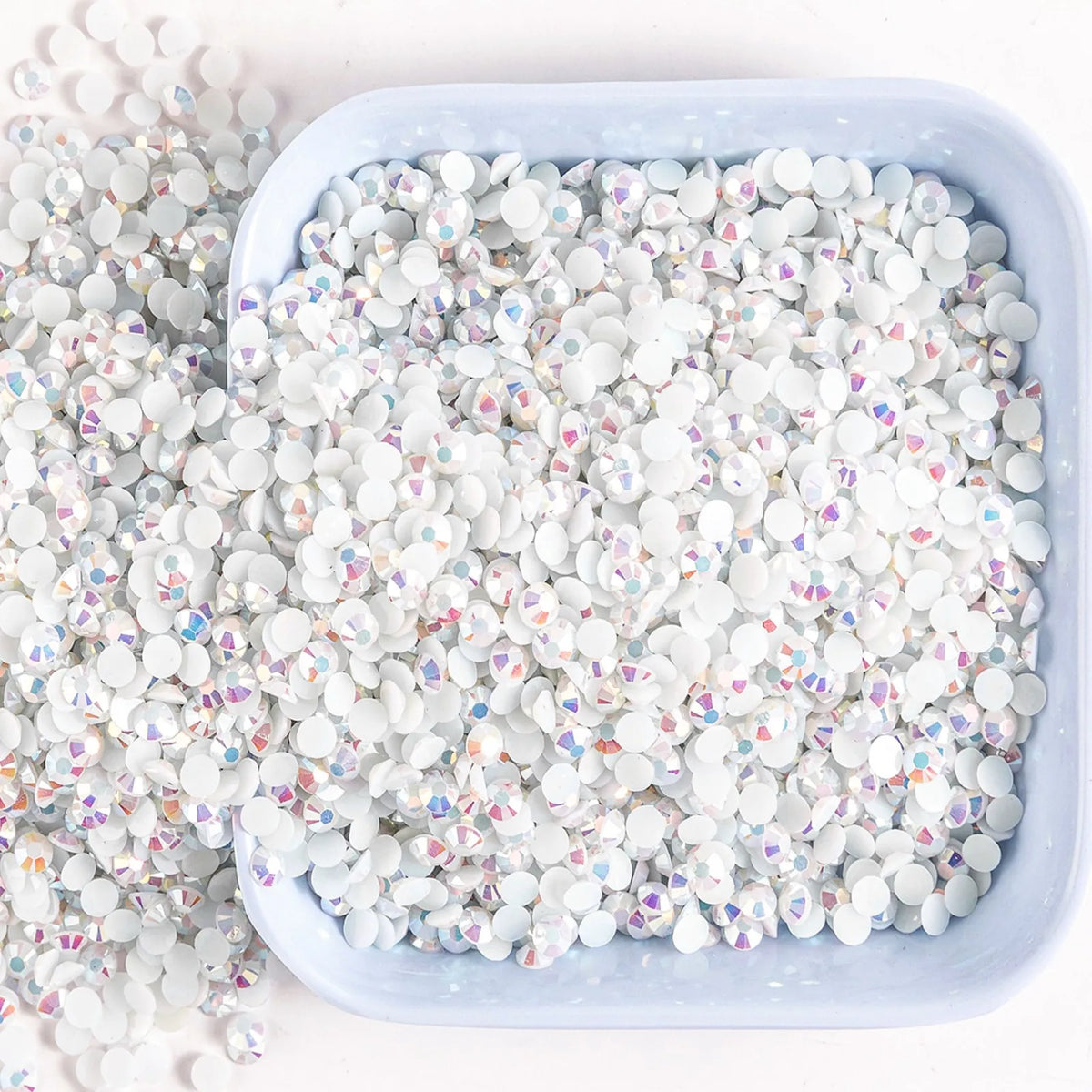 White AB Flatback Resin Jelly Rhinestones 2mm 3mm 4mm 5mm 6mm Drill Faux Gems Bead for Crafts DIY Nail Art Charms Supplies