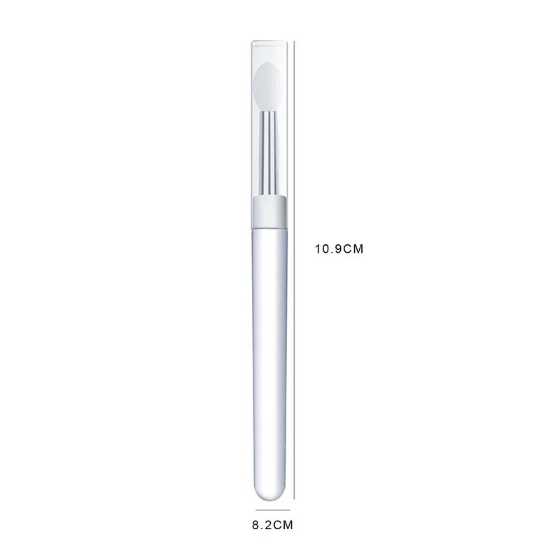 3Pcs Silicone Nail Brush Set with Cover, Manicure Silicone Applicator for Applying Nail Chrome Powder & Pigment