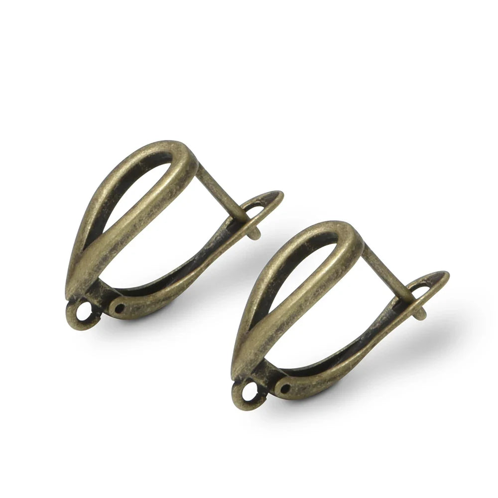 1 Pair NEW Cross Antique Bronze Brass Earring Clasps Hooks Accessories For DIY Woman Earring  Jewelry Making Supplies