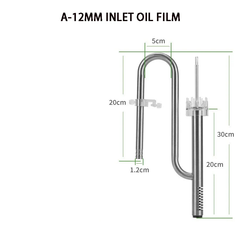 ZRDR Fish Tank Filter Tube Filter Aquarium External 304 Stainless Steel Inlet and Outlet Oil Removal Film Filter Accessories
