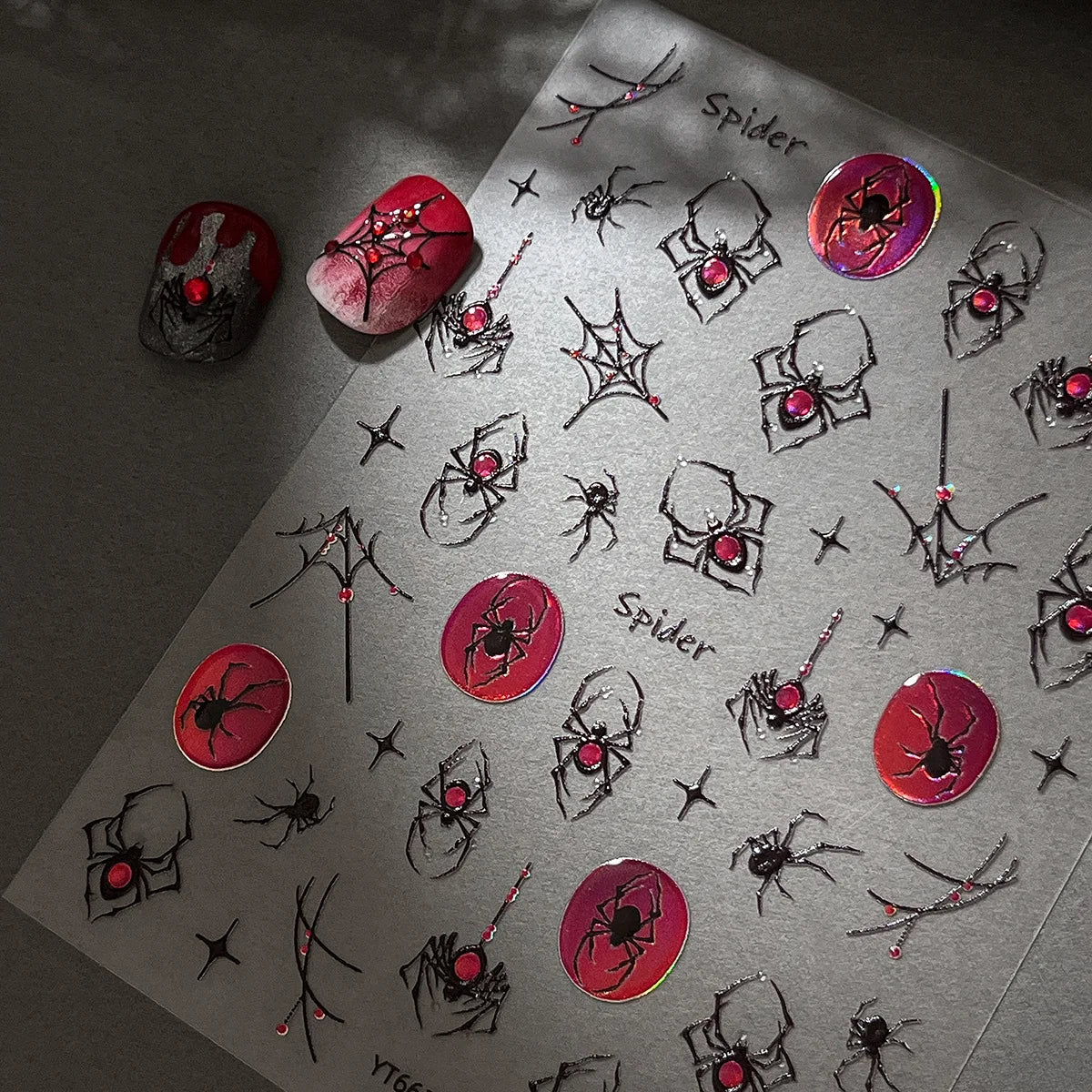 Halloween Nails Sticker Decoration 5D Retro Gilding Bat Cross Ghost Self Adhesive Nail Art Stickers DIY 3D Chic Manicure Decals