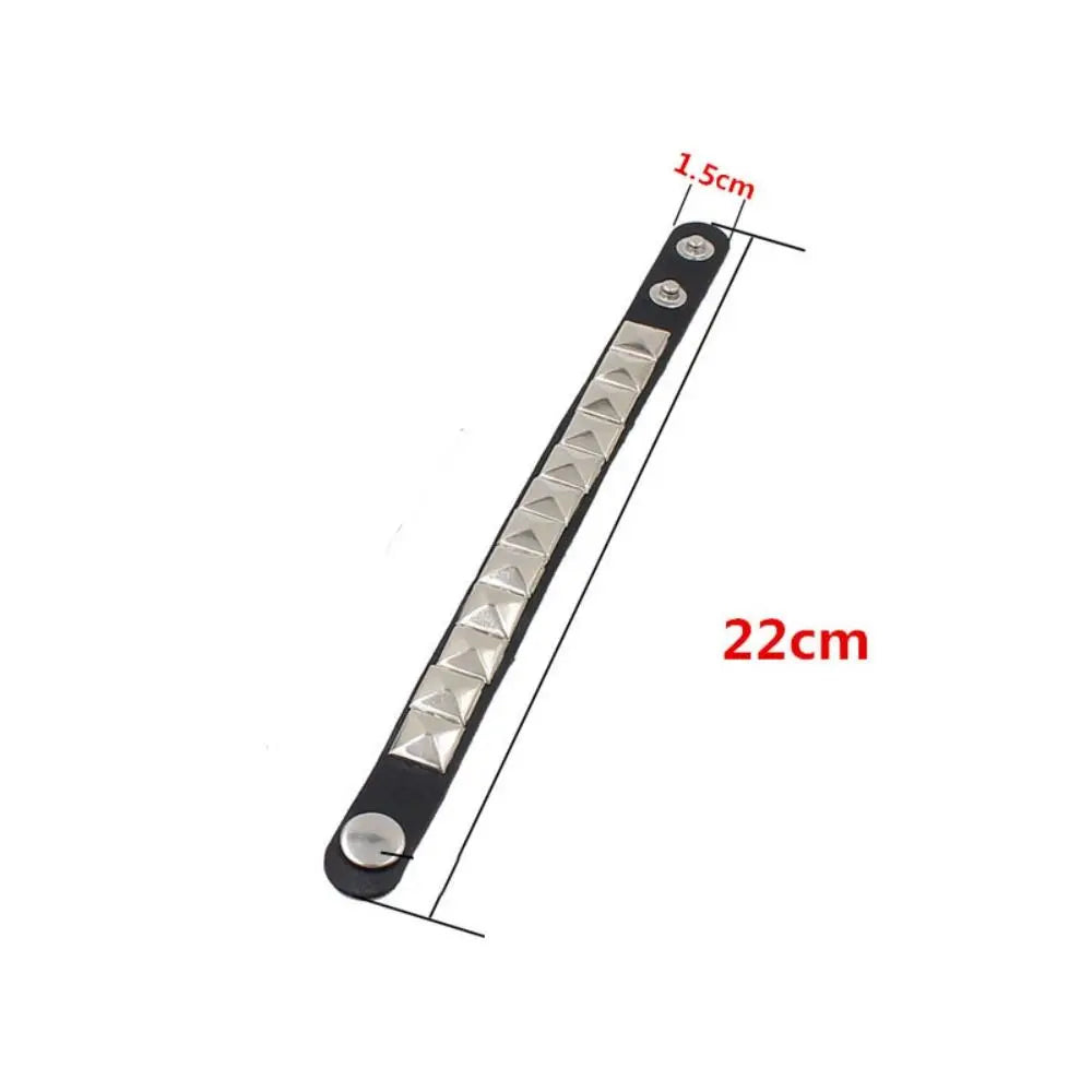 Unique Rivet PU Leather Spiked Studded Bracelet Bangle Gothic Jewelry Rivet Bracelet Punk Cuff Wrap Men Women Metal Wristband