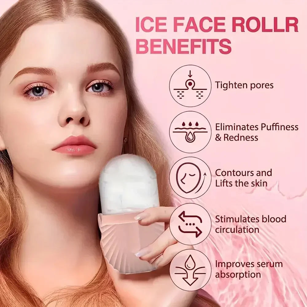 Reusable Ice Face Roller Stainless Steel Gua Sha Tool Set Skin Care Beauty Set Face Massage Roller Lifting Contouring Tool