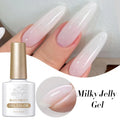 BORN PRETTY 10ml Black And White Gel Nail Polish Translucent Black Milky White Jelly Nude Nail Gel Polish For All Seasons