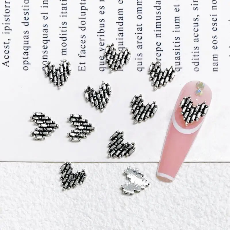 10pcs Gothic Punk Style Nail Art Charms Antique Silver Alloy  Jesus Catholic Cross Accessories Devil Angel Nail Decorations