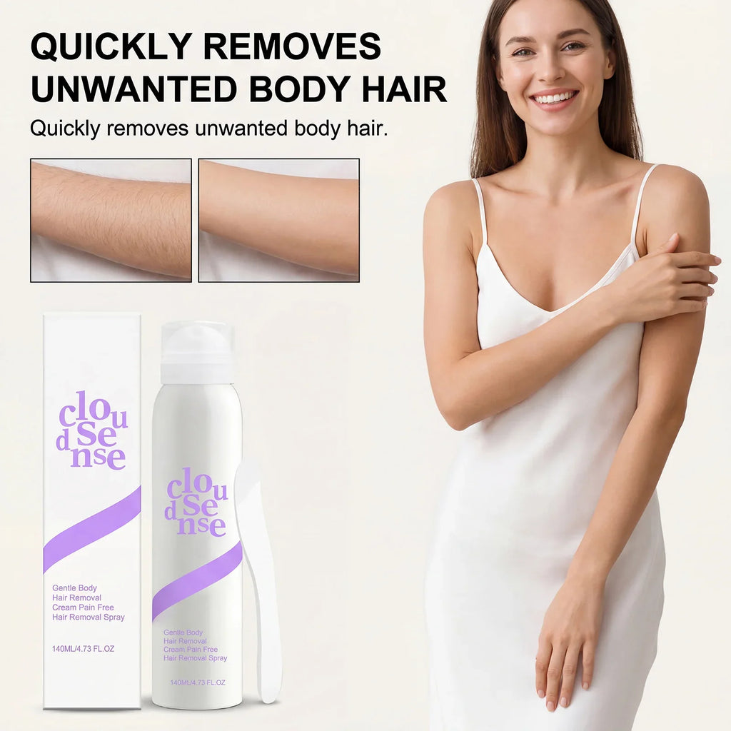Mild Hair Removal Spray, Painless, Gentle & Refreshing, Full Body Use, Portable & Easy to Operate, Ideal for Summer
