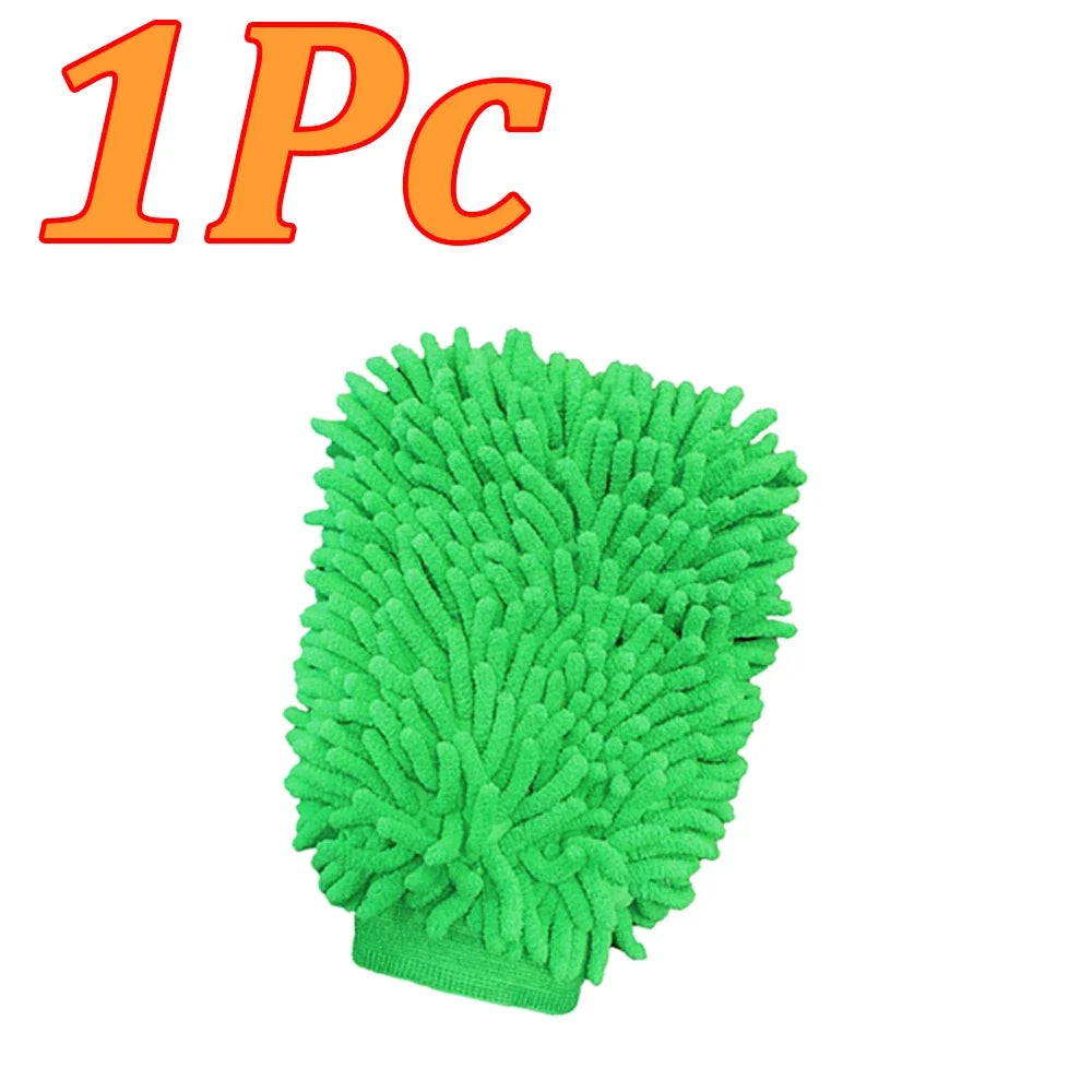 1-10Pcs Double Sided Chenille Auto Gloves Microfiber Cleaning Gloves Cleaning Windows Car Wash Kit for Cleaning Cars, Trucks
