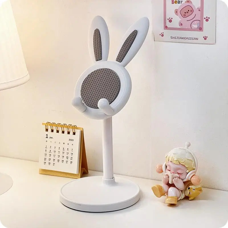 Cute Rabbit Phone Stand Multi-function Stretch Mobile Phone Holder Desktop Adjustable Phone Bracket For iPhone iPad Tablet Stand