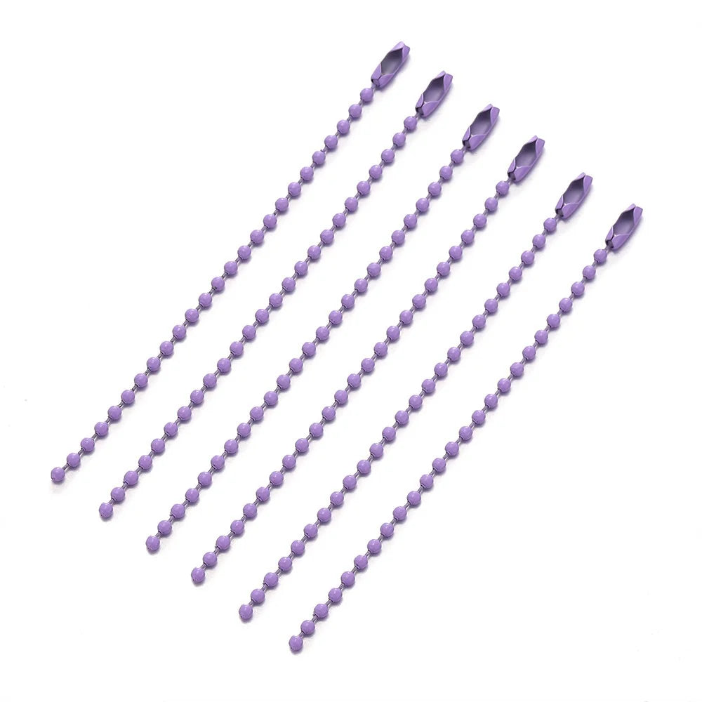 20pcs/Lot 10/12cm Iron Colorful Ball Bead Chain Fits Key Chain Dolls Label Hand Tag Connectors DIY Jewelry Making Supplies