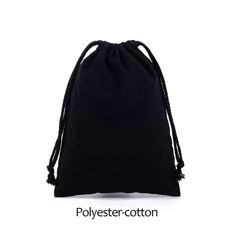 Cotton Cloth Gift Packaging Bag Drawstring Storage Bags White Canvas Bags for Candy Reusable Pouch Home Sundries Organize Sacks