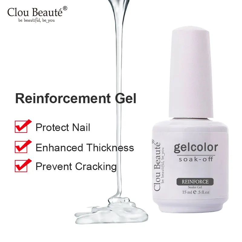 Clou Beaute Matte Velvet Top Coat Semi-permanent Varnish Strong Rubber Base Acid-Free for Gel Polish Blossom Gel Nail Primer