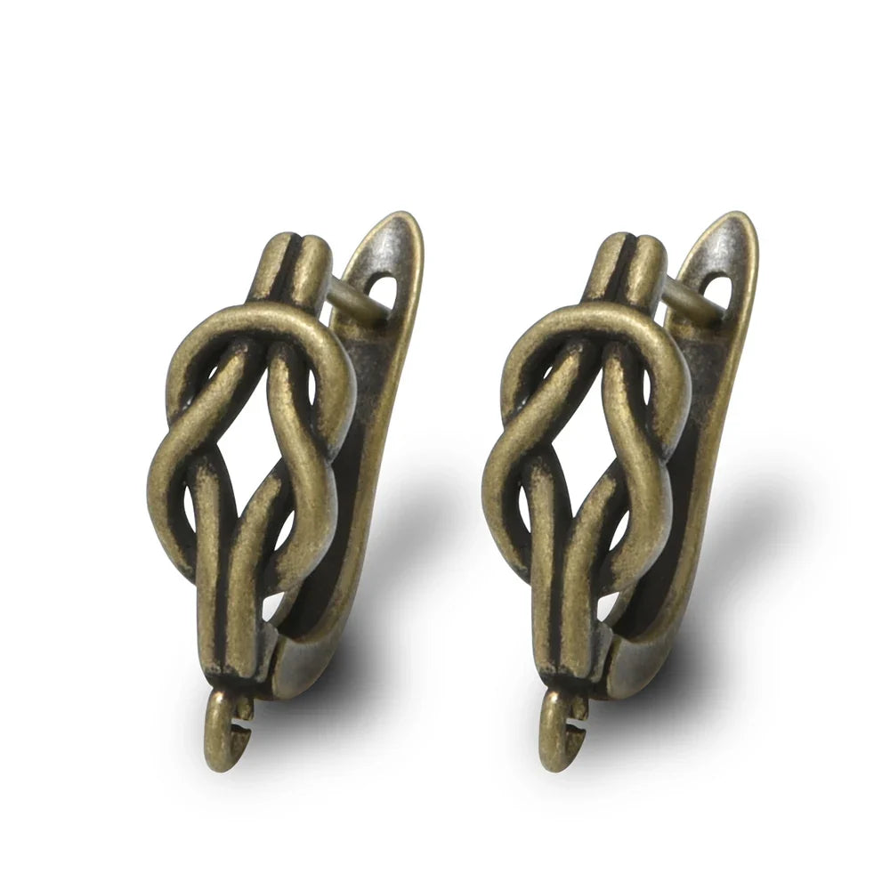 1 Pair NEW Cross Antique Bronze Brass Earring Clasps Hooks Accessories For DIY Woman Earring  Jewelry Making Supplies