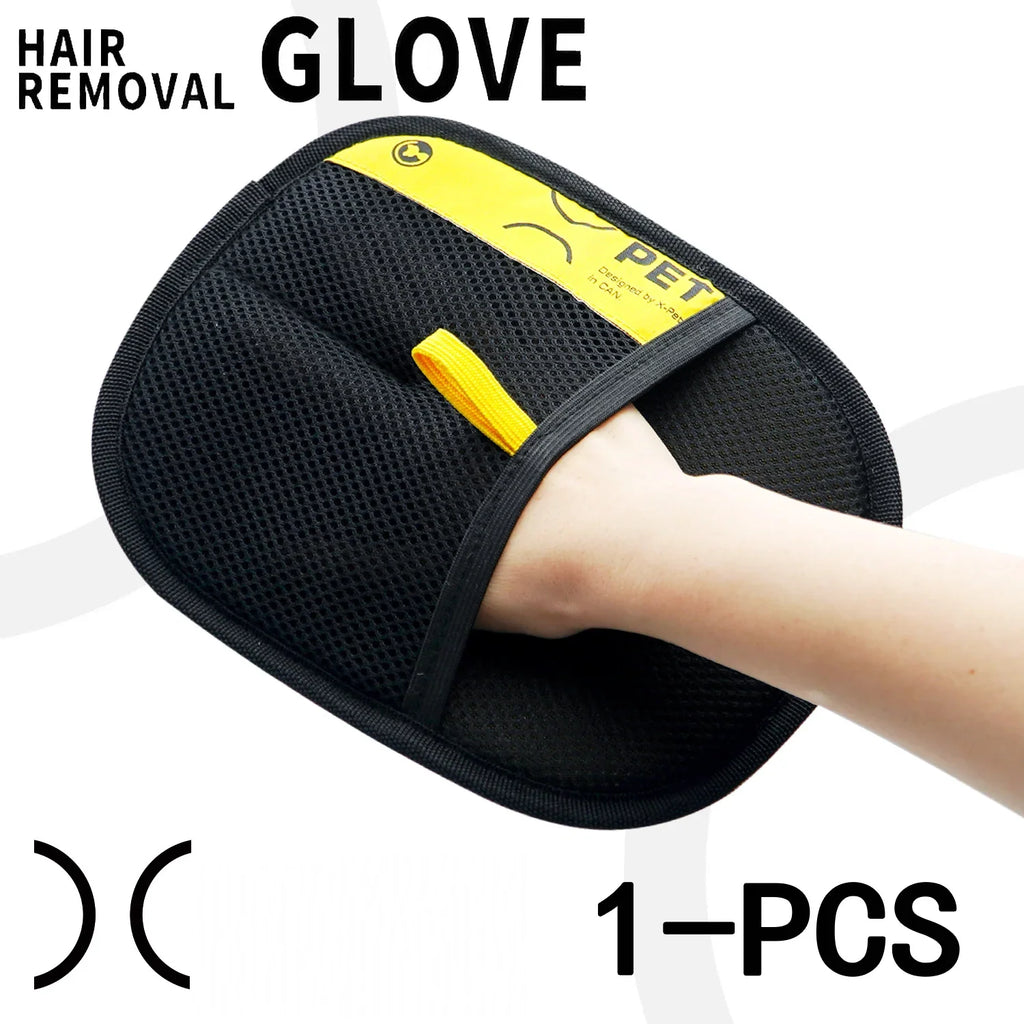 Pet Hair Remover Gloves Electrostatic for Cats Dogs, Reusable Washable Grooming Glove with 2-in-1 Lint Roller Brush - Safe Non-T