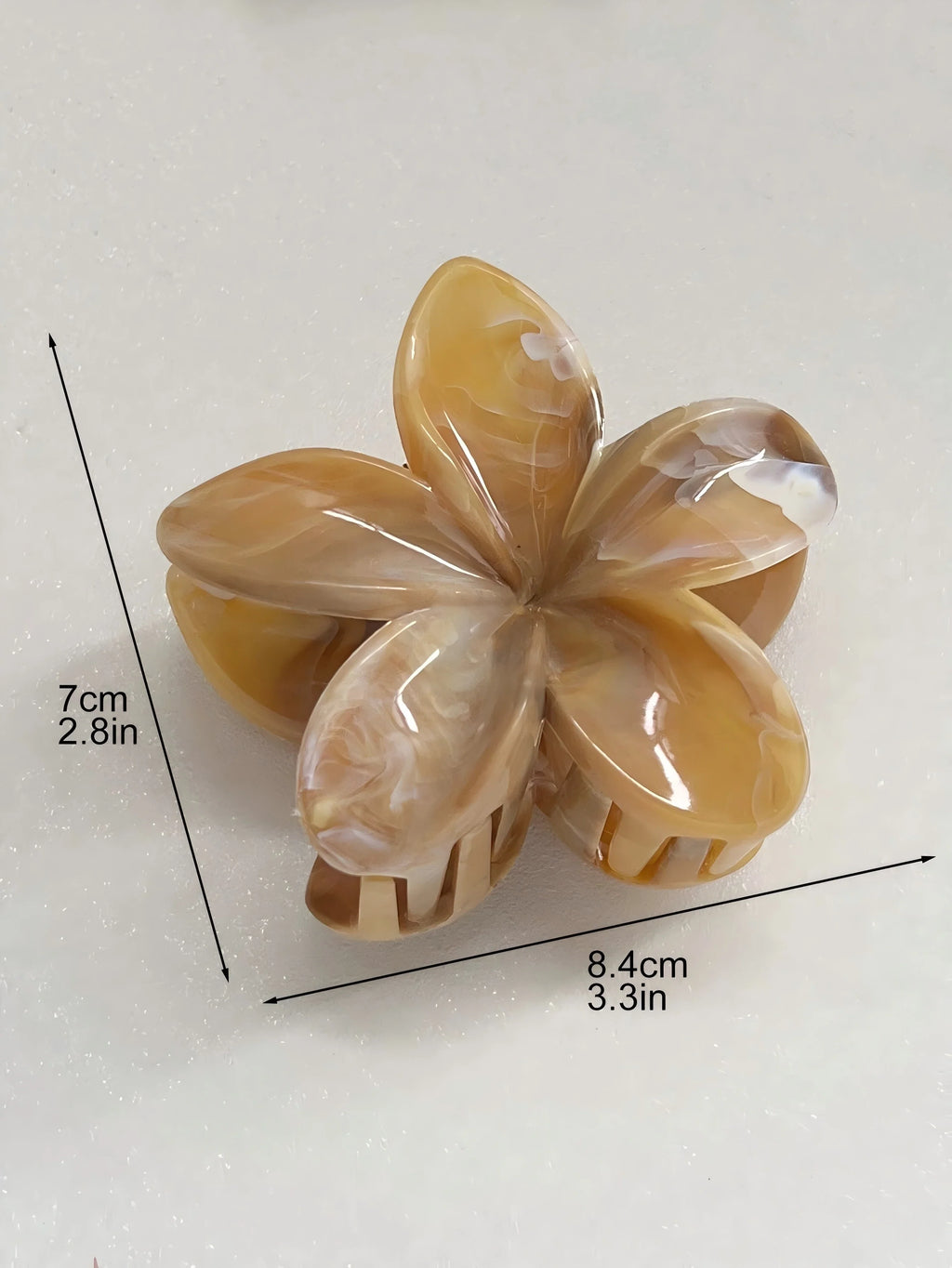 2Pcs Hawaiian Marble Vein Flower Hair Claw Clips for Women Girls Holiday Gifts for Thin Hair Cute Beach Hair Accessories