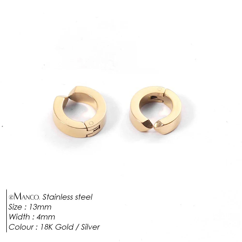 EMANCO Fashion Gold Size Circle Earrings Women's Jewelry Accessories Classic Stainless Steel Earrings Wholesale