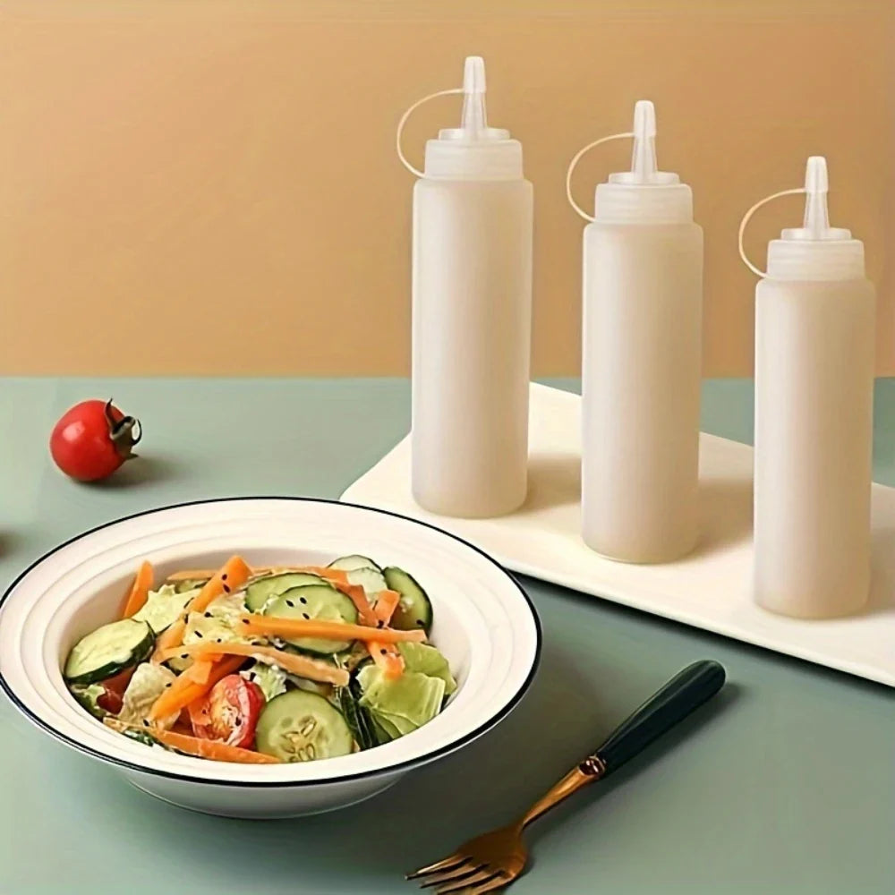 3Pcs Bpa-Free Squeeze Bottles for Condiments - Precision Control, Easy-Grip, Ideal for Sauces, Salad Dressing, Olive Oil, Bbq
