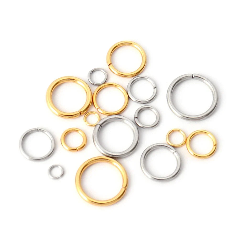 100-200pcs Stainless Steel Open Jump Rings Split Rings Connectors For DIY Jewelry Making Supplies Accessories Wholesale