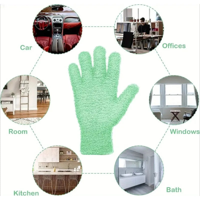 1PC Microfiber Dusting Gloves Stretchable Breathable Cleaning Gloves Non-Waterproof for Cars Boats RVs Pools Home Kitchen