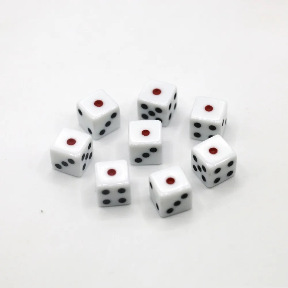 5Pcs/10Pcs 14mm/10mm 6 Sided Drinking Dice White Dices Acrylic Cubes RPG Dice Game Accessory Round Corner Digital Dices