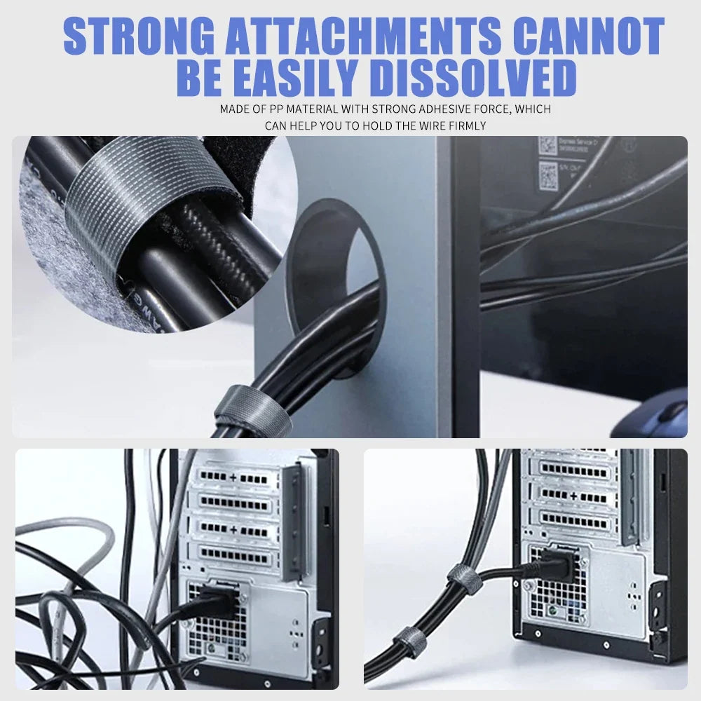 5M Tearable Ties Cable Organizer Cable Protector Management For Phone Mouse Earphone Data Wire Holder Cord Protection Organizer