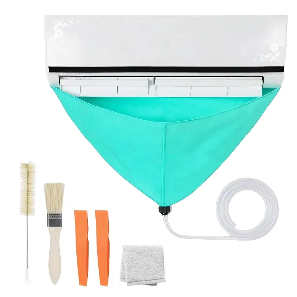 iLMH Air Conditioner Cleaning Kit, Waterproof Cleaning Cover, Drain Hose, Wall Mounted Split AC Cleaning Bag, Home Office Tools