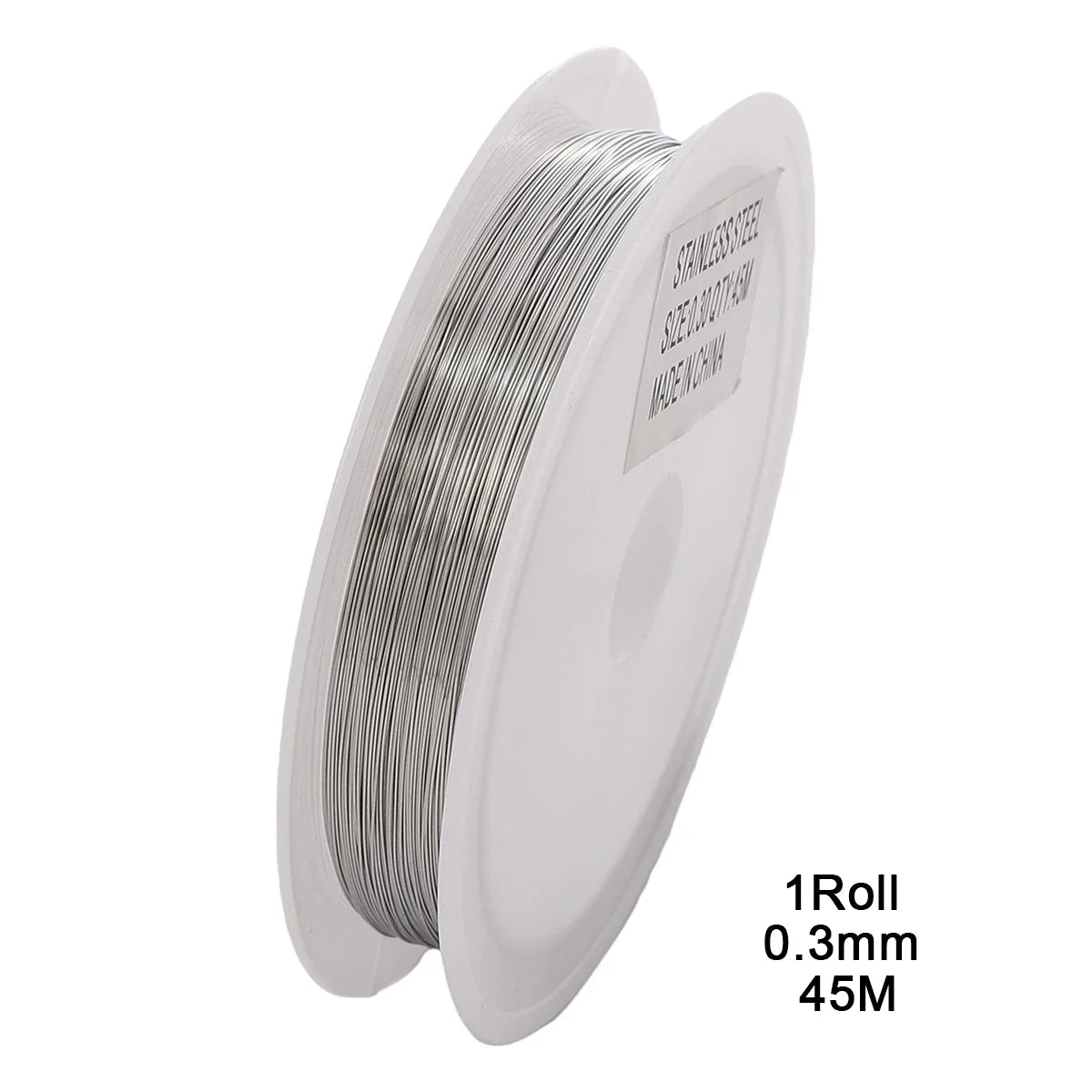 1Roll 304 Stainless Steel Wire Handmade Beading Wire, Size 0.2-0.6mm, For DIY Craft And Jewelry Making Supplies