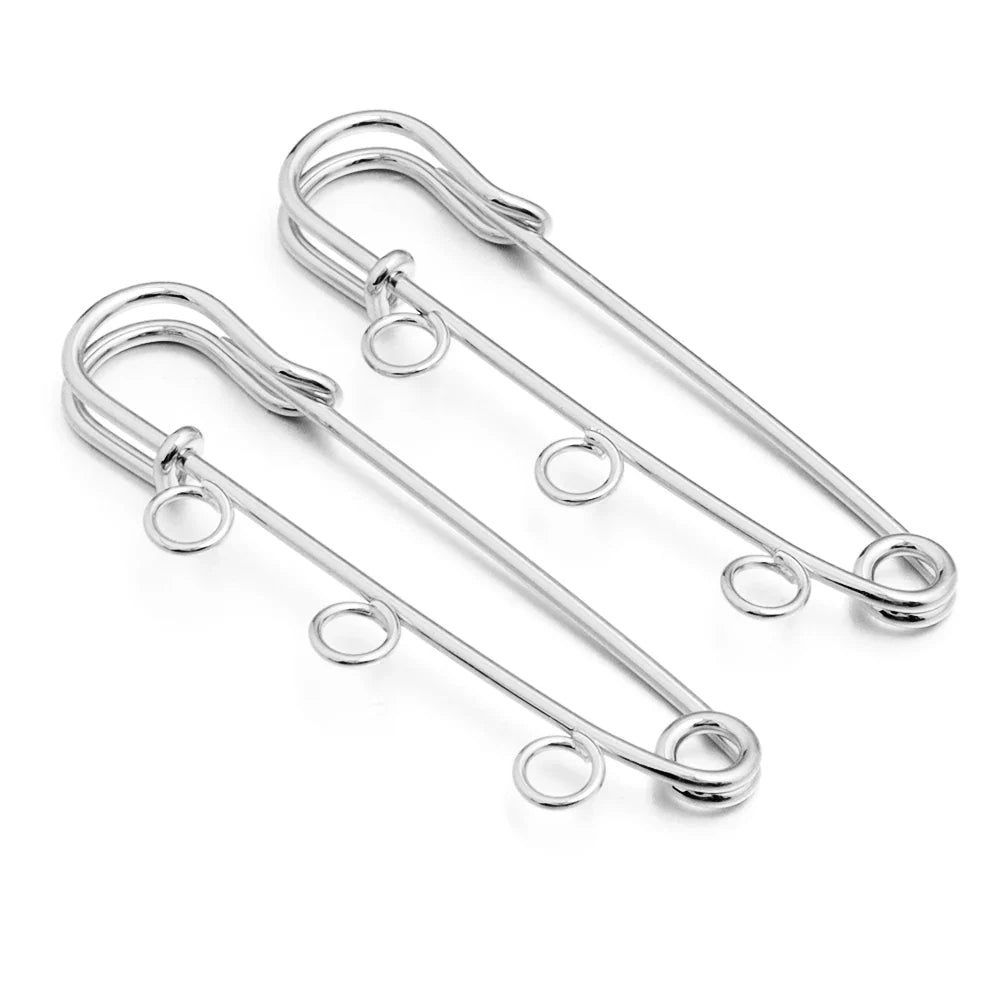 5-10pcs/lot Gold Safety Pins Brooches Blank Base Brooch Pin with Holes Fasteners Pin For DIY Jewelry Making Supplies Accessories